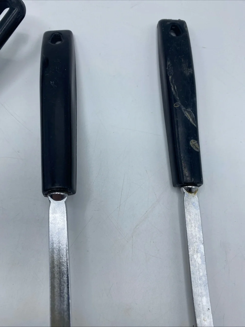 Vintage EKCO Stainless USA Kitchen Utensil Set 4 Black Handles Spatula Fork